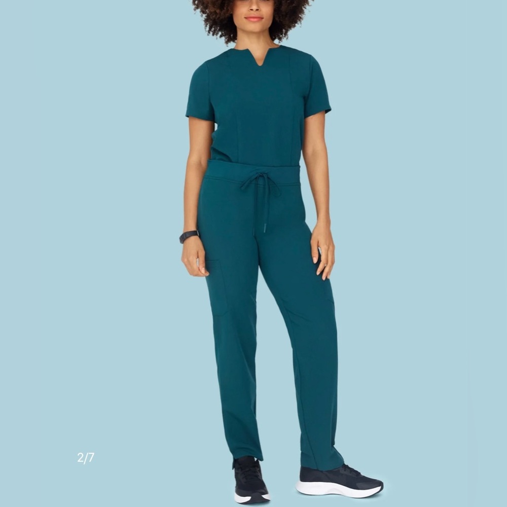 Mandala Scrubs 9 Pocket Cargo Pants Caribbean Blue Size XS